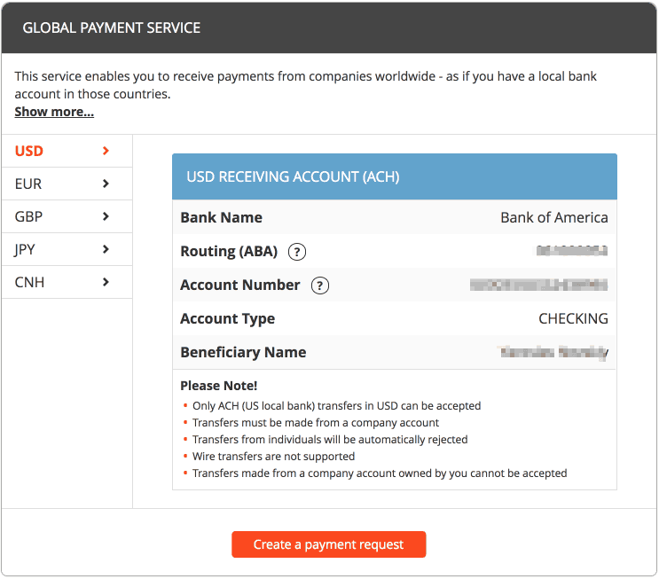 Registering with Payoneer