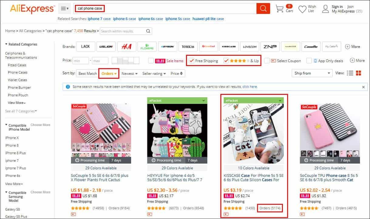 pick Aliexpress products to advertise on Instagram