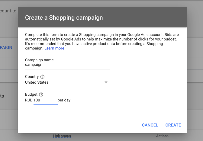 Create a Google Shopping campaign