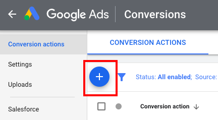 New Conversion in Google Ads