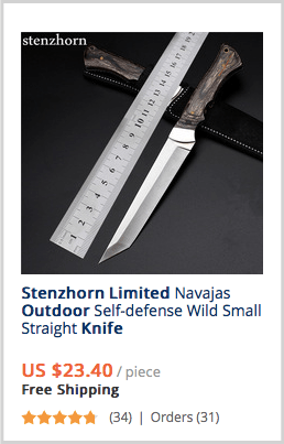 a picture showing one of the worst things to dropship: dangerous items like knives