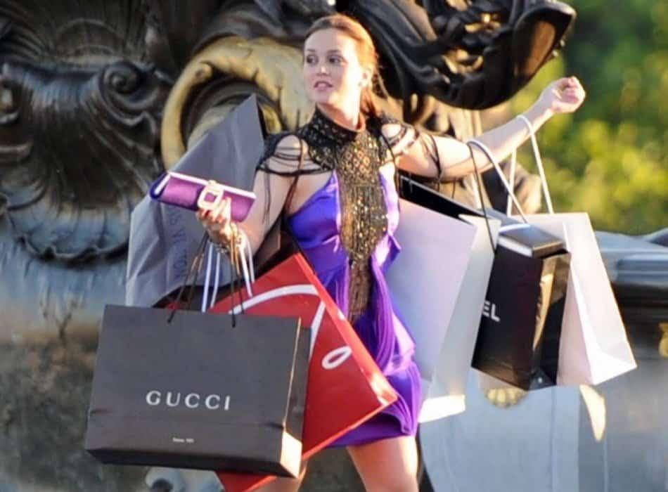 A woman enjoying shopping