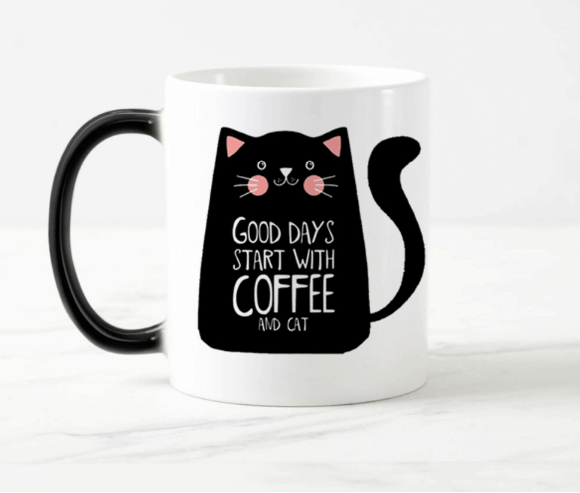 mug with a cat pattern
