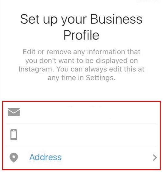 Edit Instagram Business profile