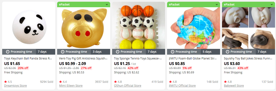 Anti-stress products: squishy toy balls 