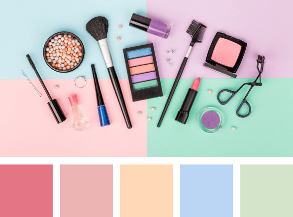 The colors suiting beauty products