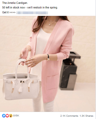 A social media ad with the product and background matching each other