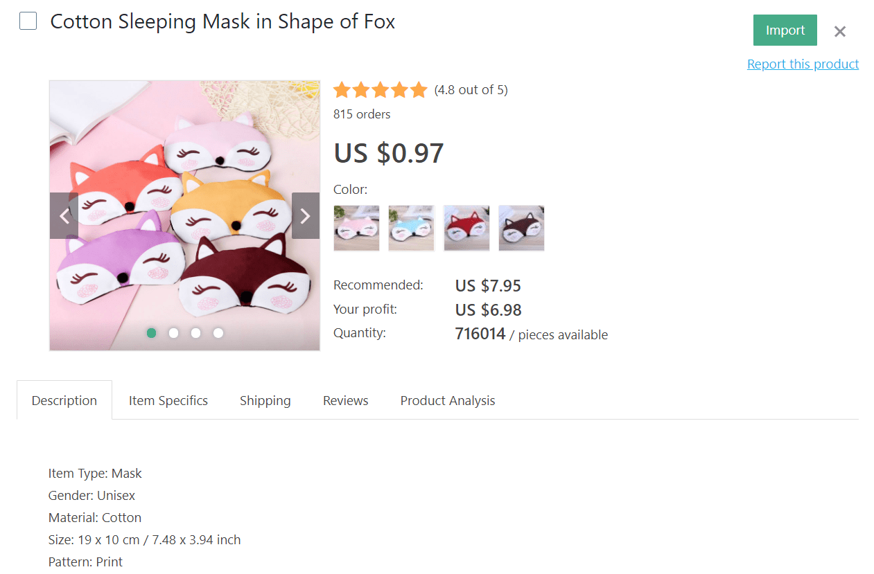 Cute fox-shape sleeping masks - a funny product for dropshipping
