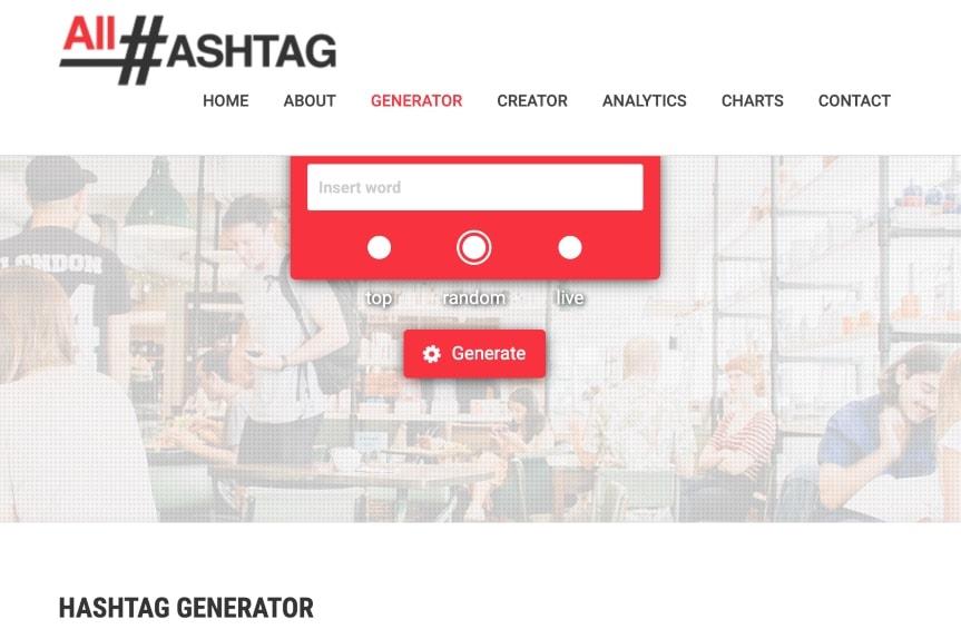 a picture showing an example of hashtag generators