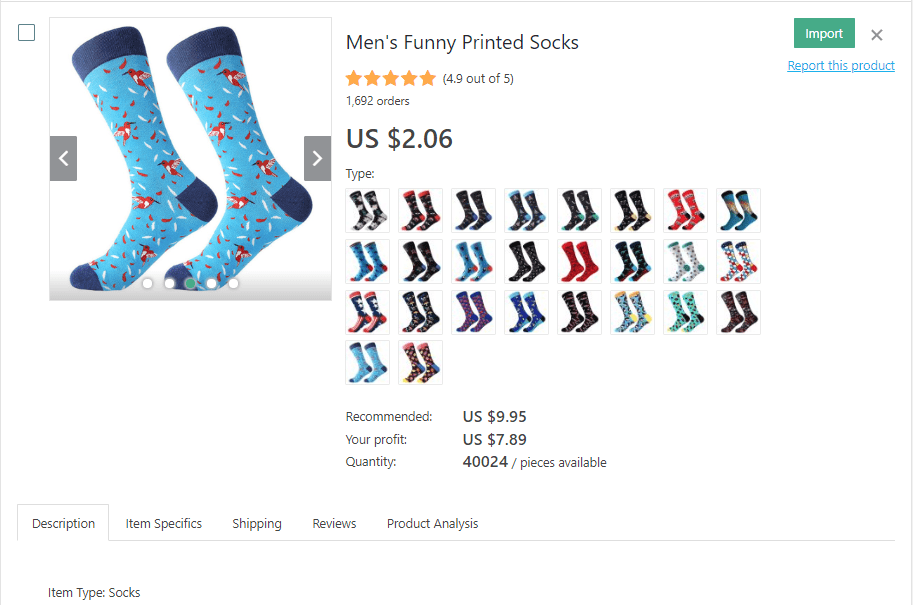 a picture showing trending socks to sell in your online store for profit
