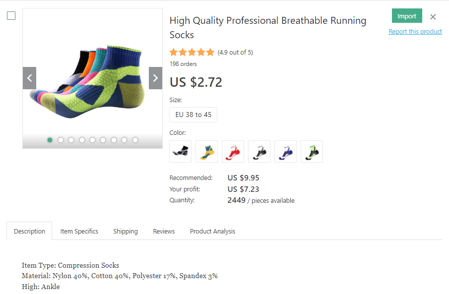 a picture showing the most promising socks to dropship for profit