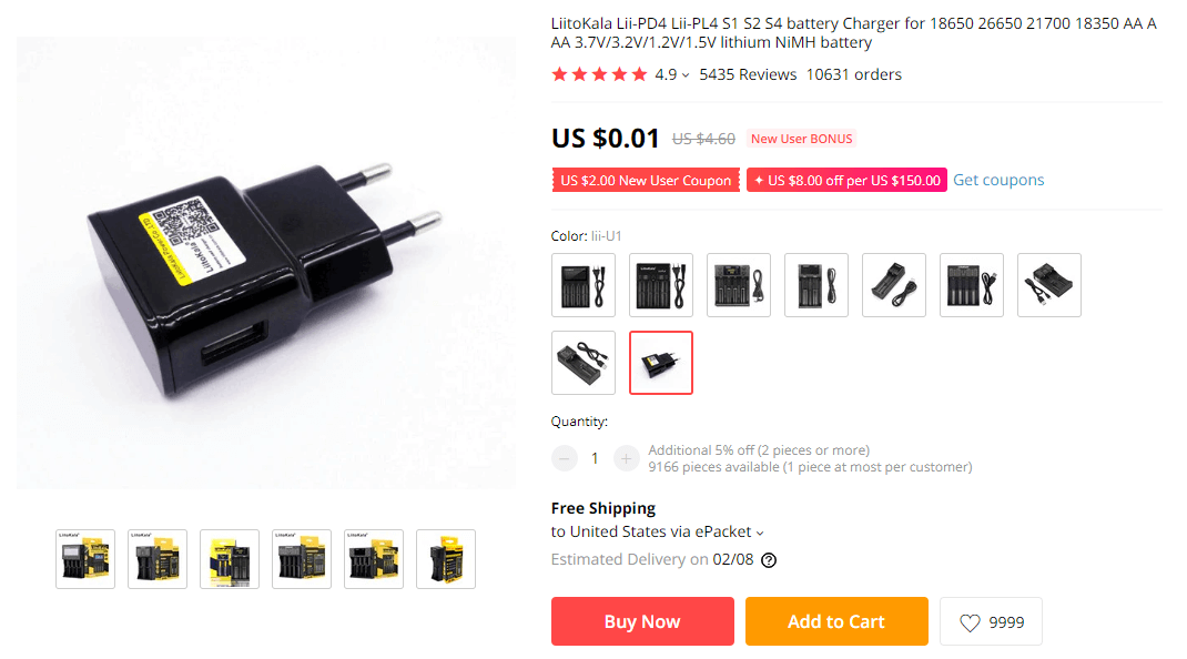 Battery Charger on AliExpress