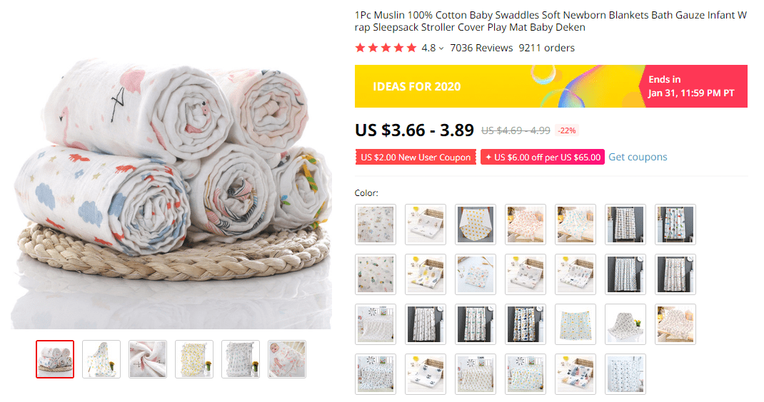 Cotton Blankets For Babies on AliExpress