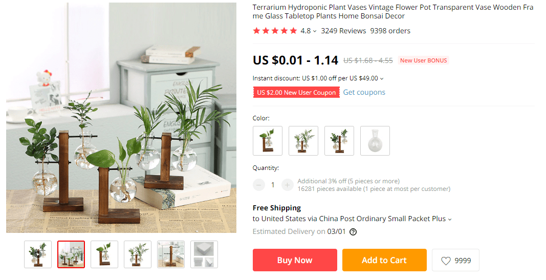 Things under 5 dollars: Hydroponic Vases on AliExpress