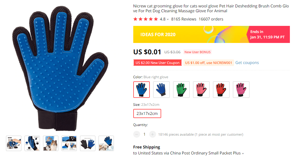 Best pet products to dropship: Pet grooming glove