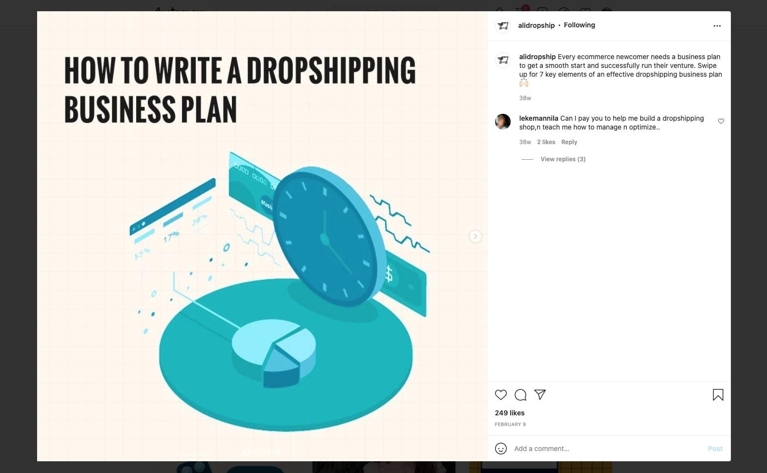 a picture showing one more Instagram post idea - it's to share your blog content on Instagram