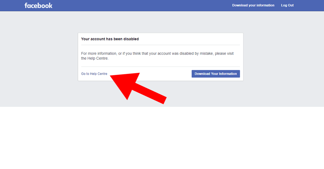 Go to Help Center if Facebook refuses to unlock your personal page