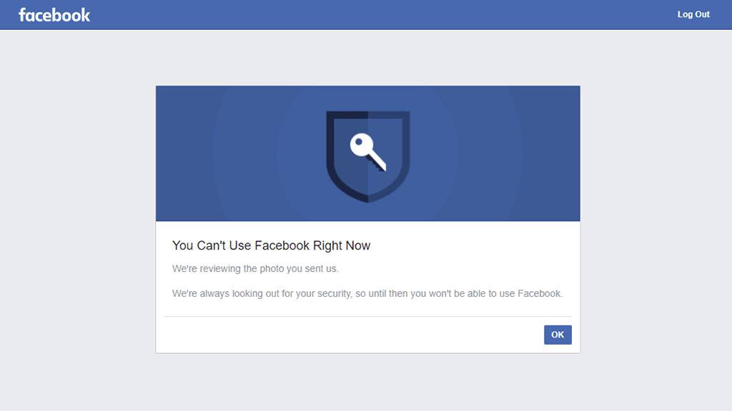 Screenshot of a Facebook message telling your personal information is being verified