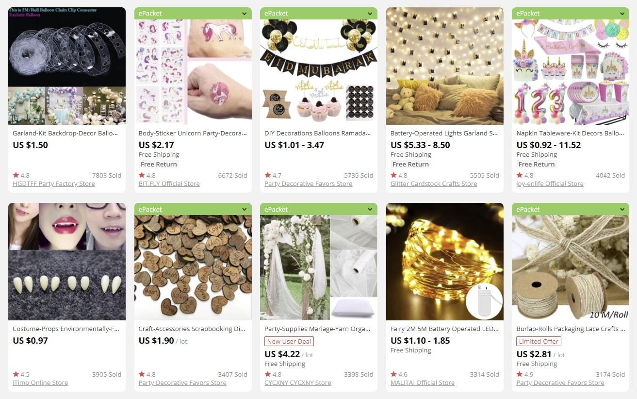 an image showing that party decorations have great ecommerce potential