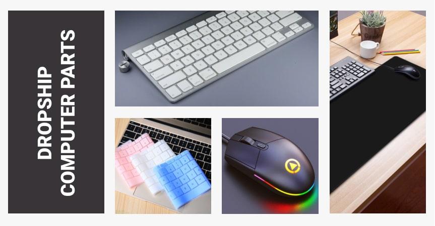 Header Image For How To Dropship Computer Parts containing Keyboards Mouse and Mouse Pad