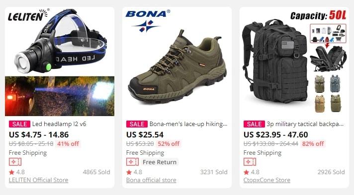 Hiking equipment is becoming one of the trendy dropshipping niches of 2021