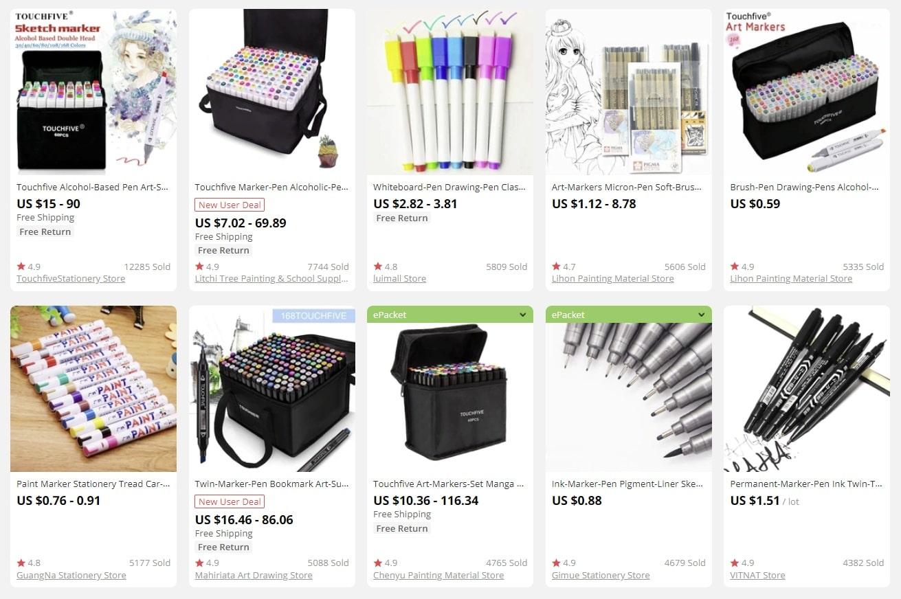 a screenshot showing that you can use stationery as bulk items for sale