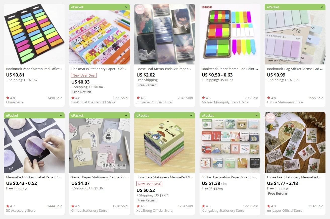 a screenshot showing perfect products for back to school shopping