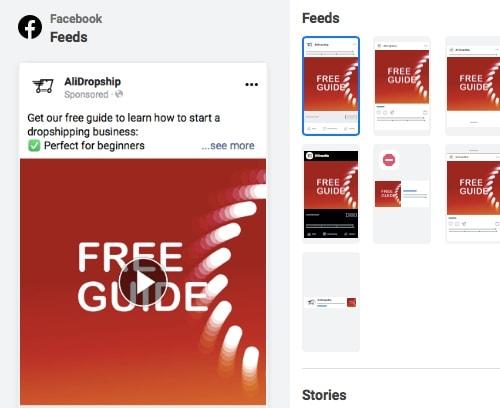 Screenshot of Facebook Ads Manager where the user picks a video for a new creative