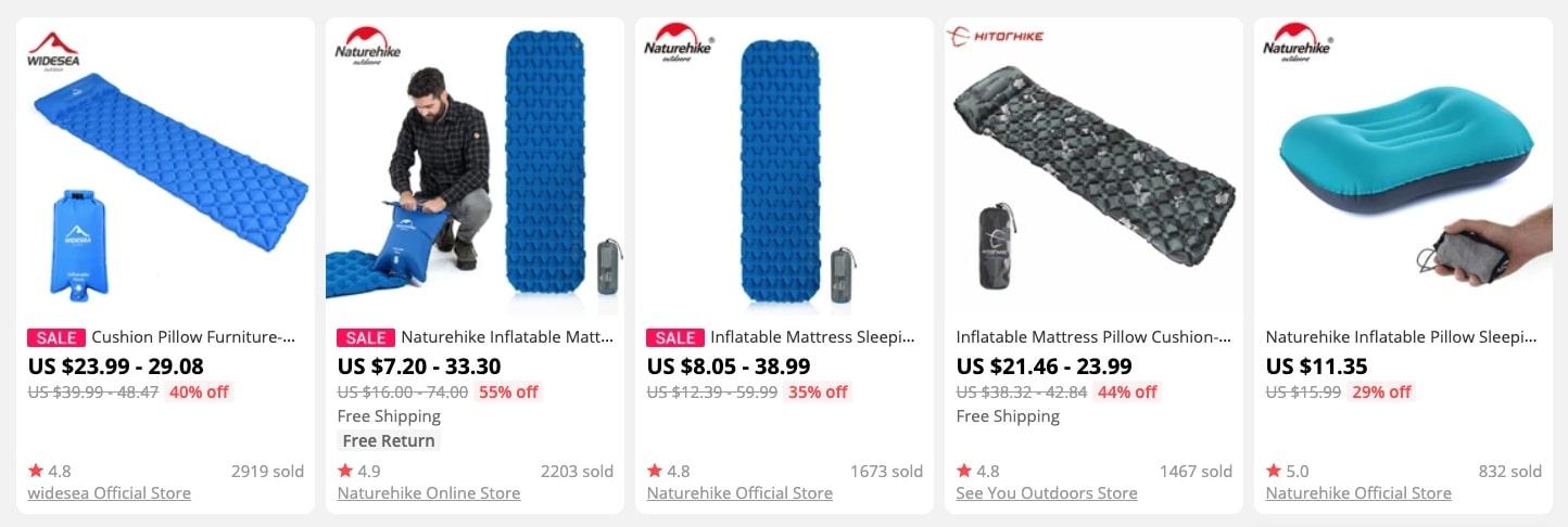 a picture showing inflatable mattresses as a hot product to sell in spring and summer