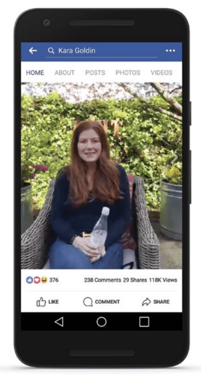 A Facebook influencer delivering a message Facebook Live