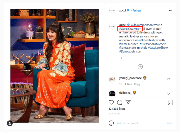 An example of using branded hashtags on your social media posts