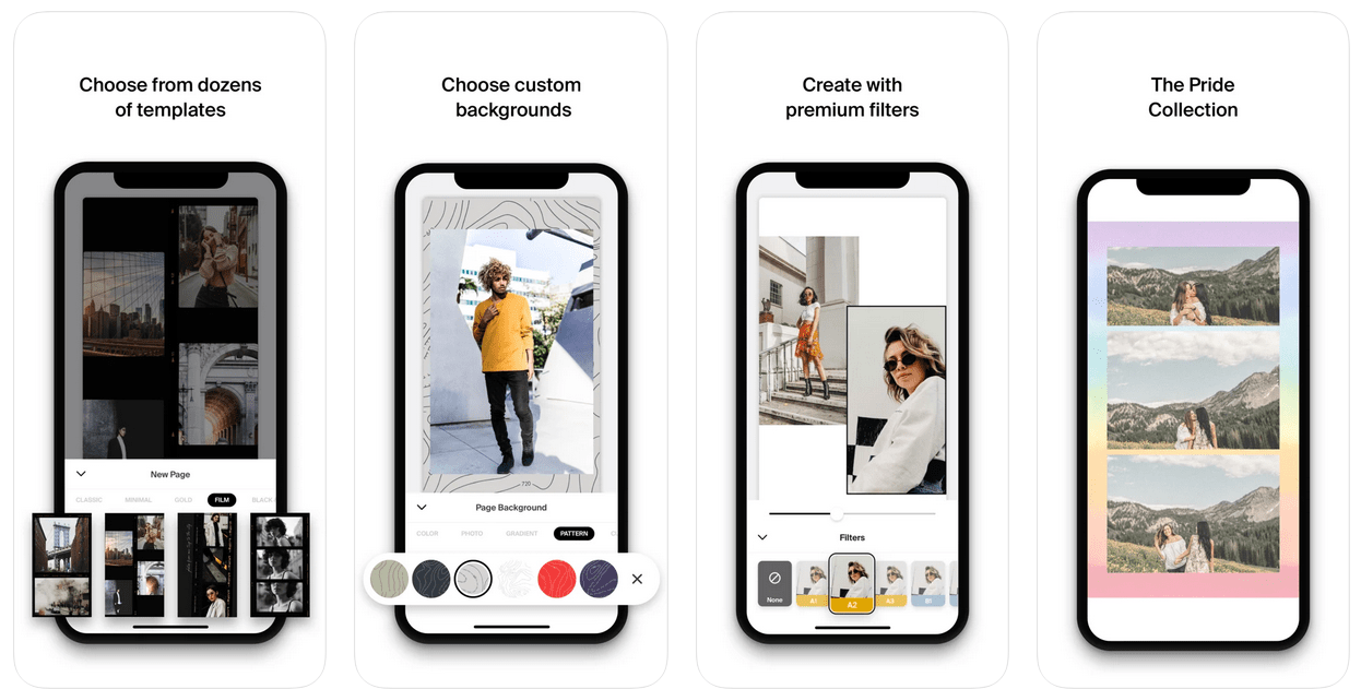 Examples of Instagram post templates made with Made