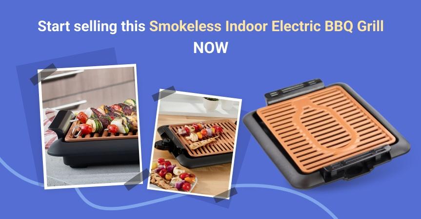 a picture showing what to sell for profit a Smokeless Indoor Electric BBQ Grill