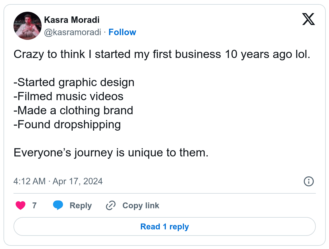 screenshot Kasra Moradi Twitter