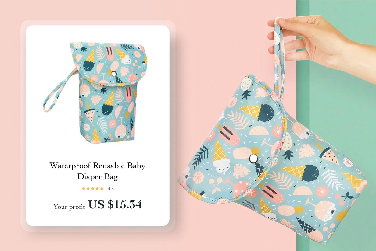 Waterproof and Reusable Baby Diaper Bag