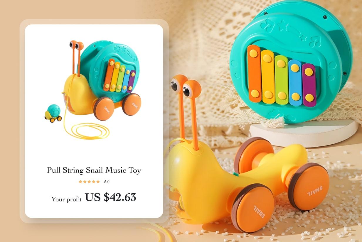 Multifunctional Pull String Snail Music Toy