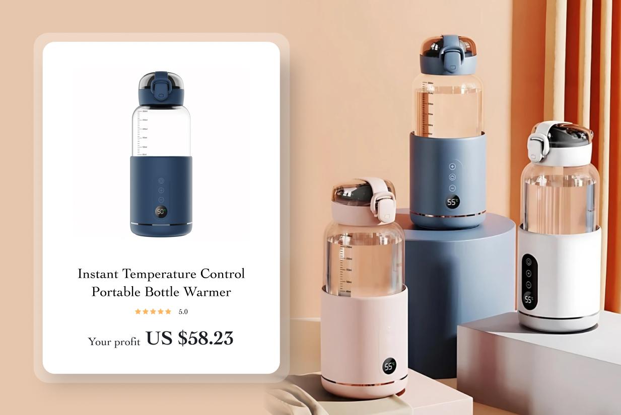 Instant temperature control portable bottle warmer