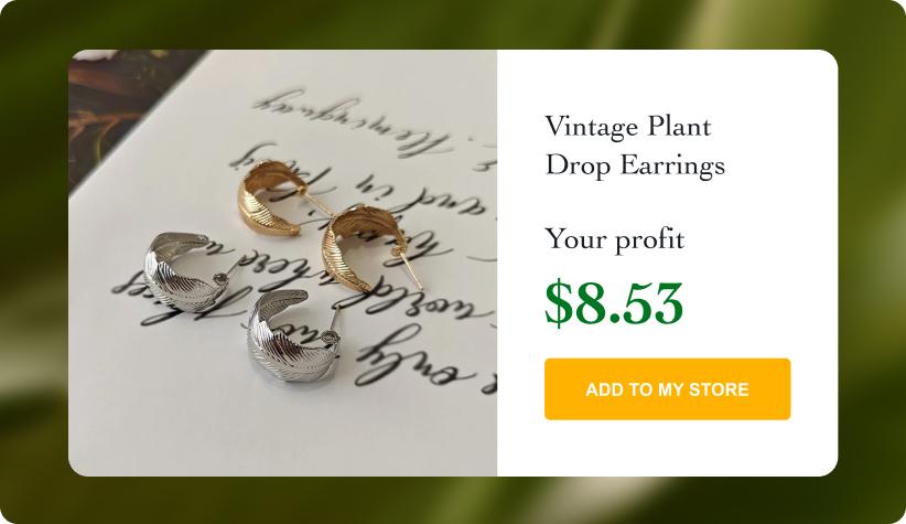 Vintage Plant Drop Earrings 