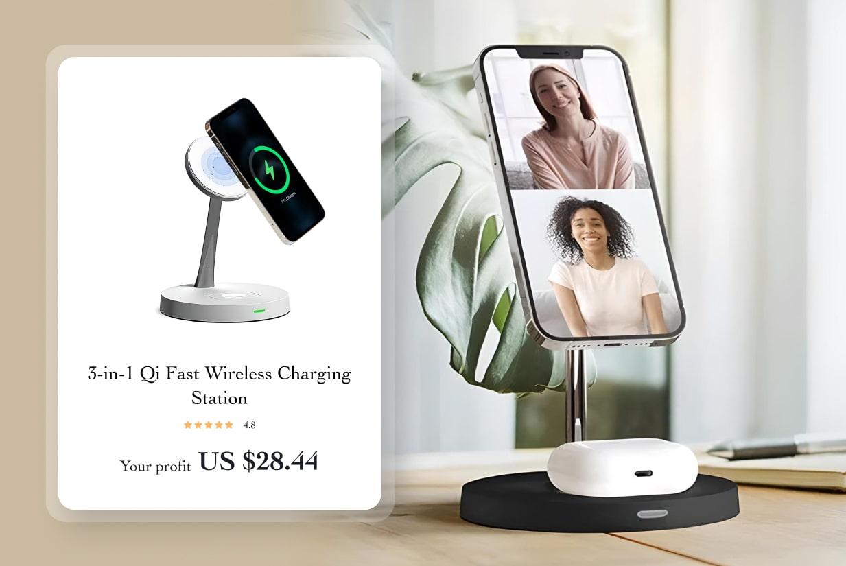 3-in-1 Qi Fast Wireless Charging Station