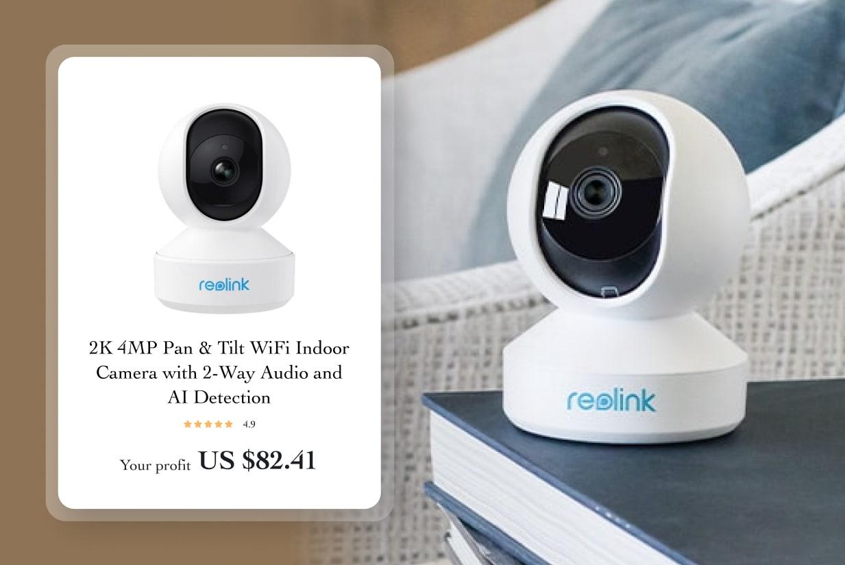 2K 4MP Pan & Tilt WiFi Indoor Camera with 2-Way Audio and AI Detection