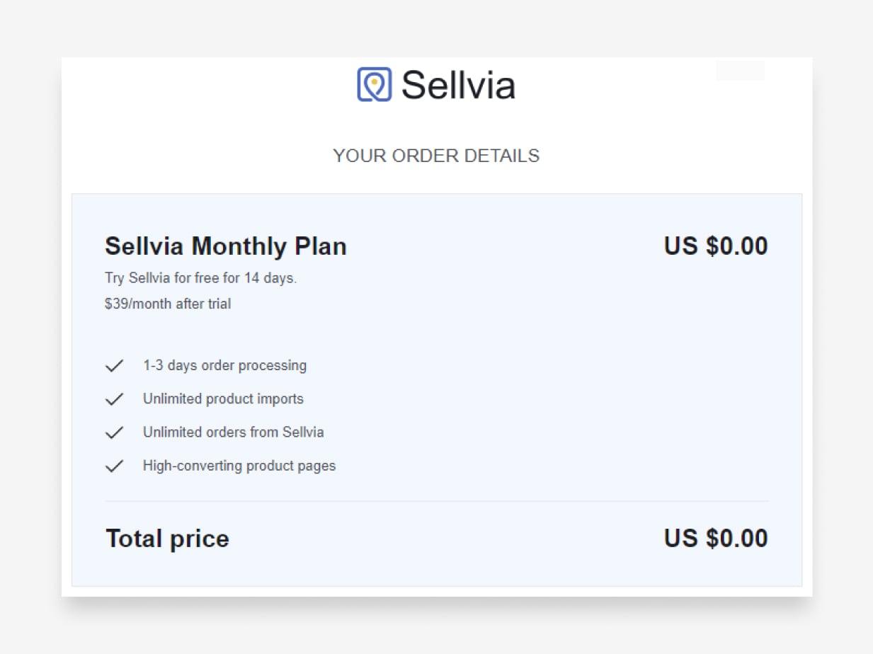 sellvia thank you page