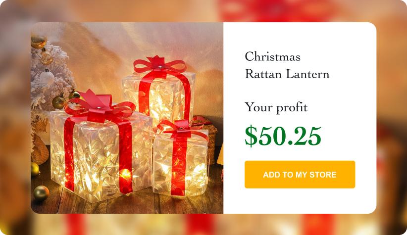 Christmas Warm White Rattan Lantern