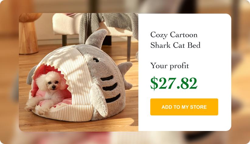 Cozy Cartoon Shark Cat Bed