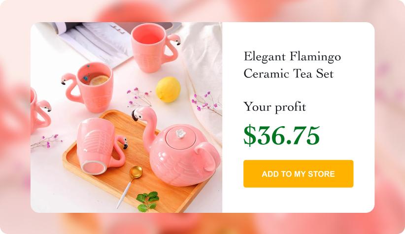 Flamingo Ceramic Tea Set