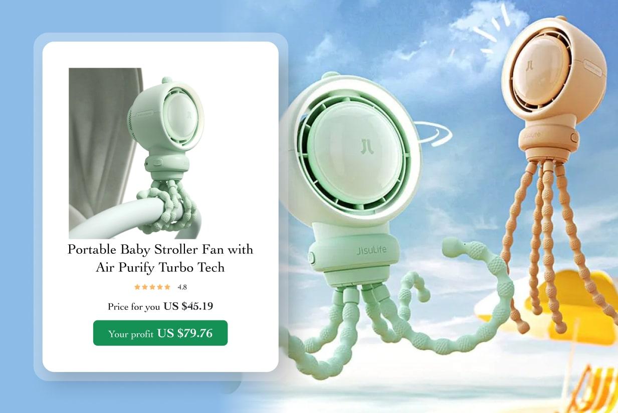 Portable Baby Stroller Fan