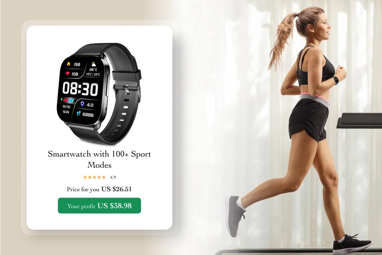 Smartwatch with 100+ Sport Modes