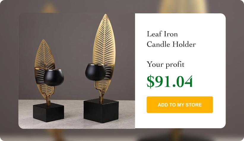 Leaf Iron Candle Holder