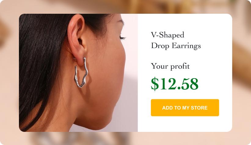 V-Shaped Drop Earrings