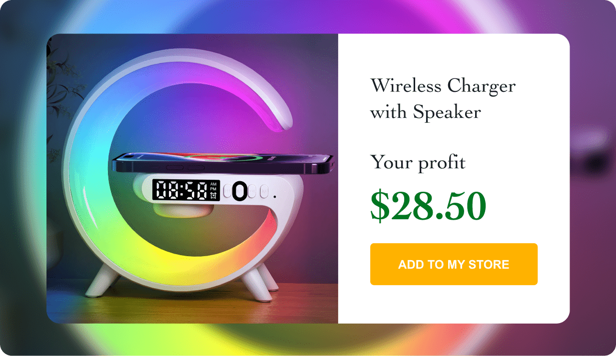 Mini Multifunction Wireless Charger with Speaker and RGB Night Light