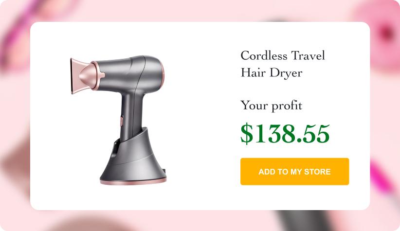 Cordless Rechargeable Travel Hair Dryer